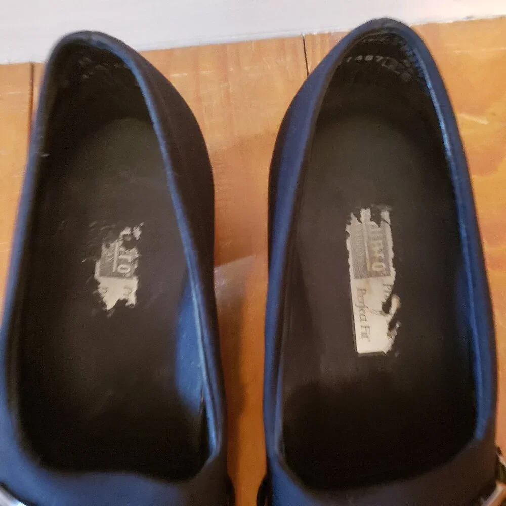 Black square toe preppy pumps US6 dark academia - Picture 4 of 11